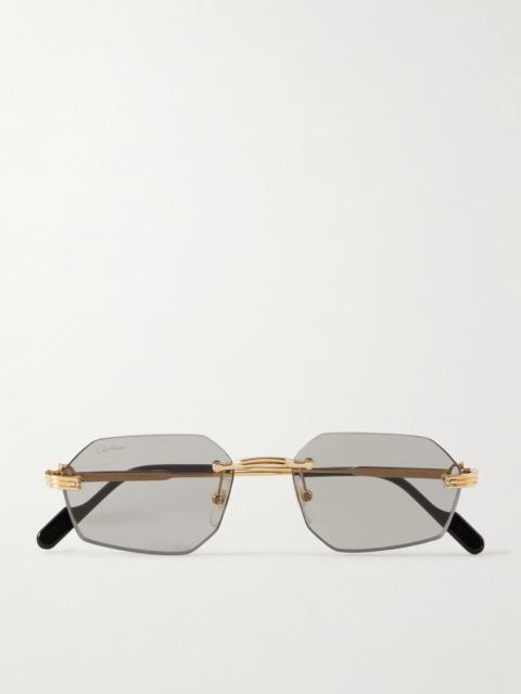 Cartier Première De Cartier Round-frame Metal And Acetate Sunglasses