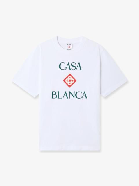 White Casablanca Diamond Logo Short Sleeve T-Shirt | Casablanca Paris