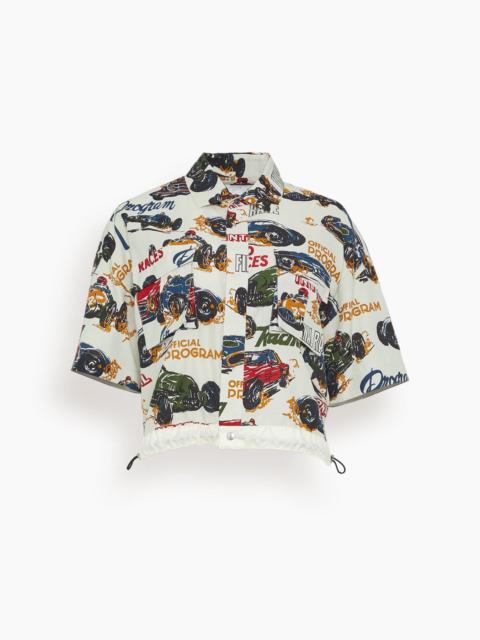 sacai Car Race / Tropical Print Shirt in Ivory | REVERSIBLE