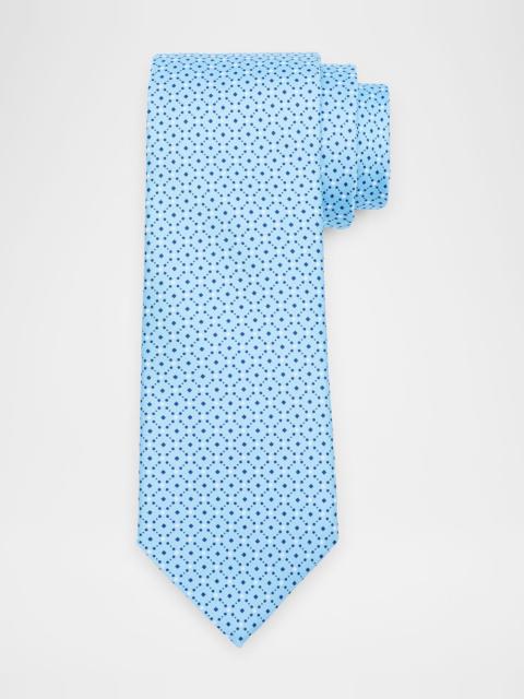 ZEGNA Men's Lattice-Print Silk Tie