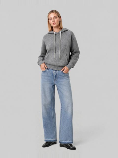 The Kooples GRAY MERINO WOOL AND CASHMERE SWEATSHIRT-STYLE SWEATER