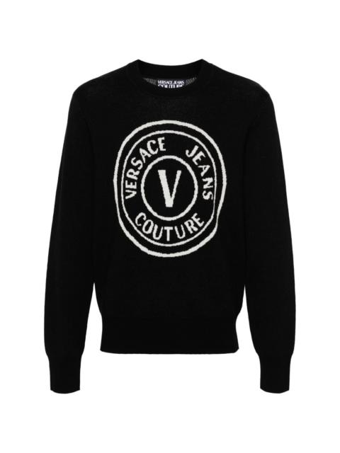 V-Emblem wool jumper