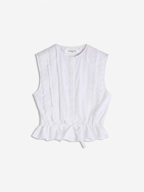 Maison Kitsuné CRAFTED EMBROIDERY SLEEVELESS TOP