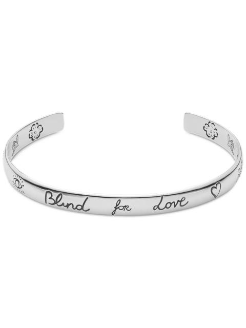 Sterling Silver Engraved Blind for Love Cuff