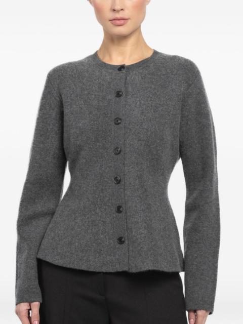 WHITE & WARREN button-front peplum cardigan