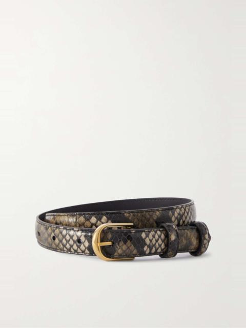 Jane snake-effect leather belt