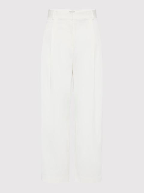 ST. AGNI Cotton Barrel Leg Pants - Milk