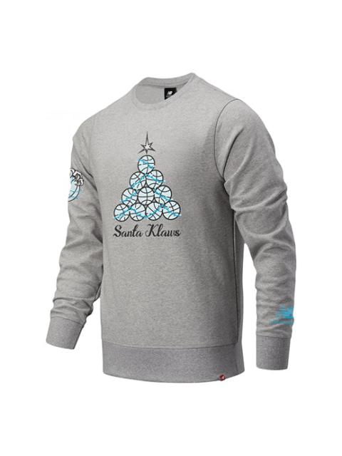 New Balance New Balance Men's New Balance Round Neck Solid Color Funny Pattern Long Sleeves Gray MT03619-AG
