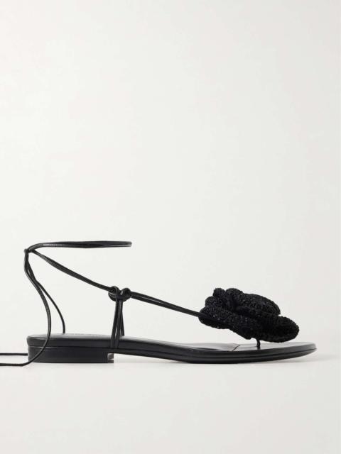 MAGDA BUTRYM Crocheted cotton-blend and leather sandals