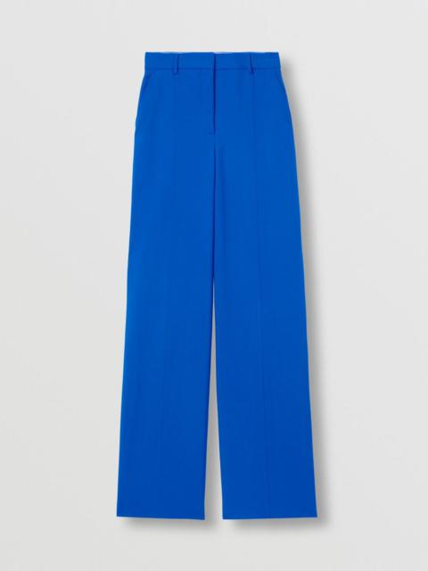 Embroidered Logo Wool Tailored Trousers