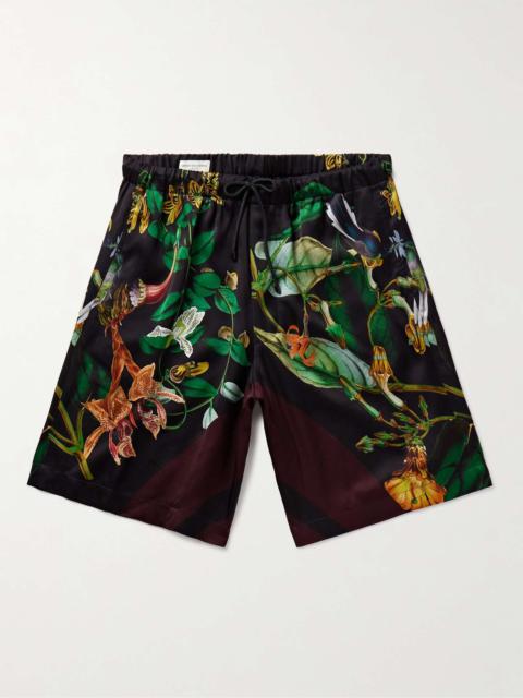Straight-Leg Floral-Print Shell Drawstring Shorts