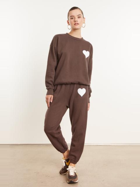 SPRWMN DARK CHOCOLATE COTTON HEART SWEATPANTS