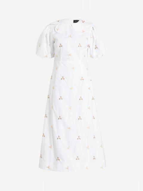 Simone Rocha White Puff Sleeve Petal Collar Dress