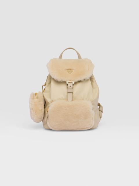 Re-Nylon and shearling backpack