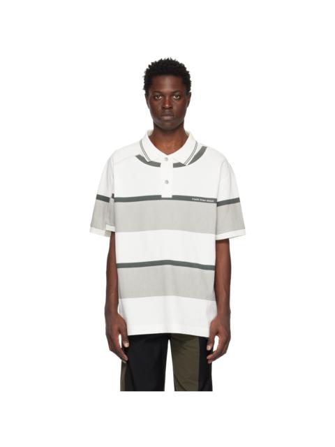 FENG CHEN WANG White & Gray Deconstructed Polo
