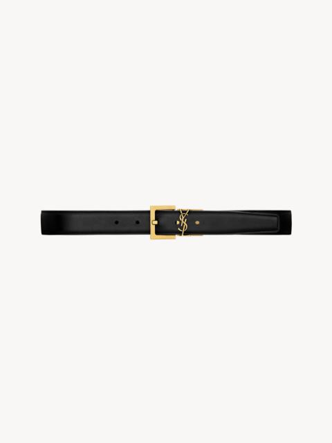 SAINT LAURENT CASSANDRE REVERSIBLE BELT IN SMOOTH LEATHER