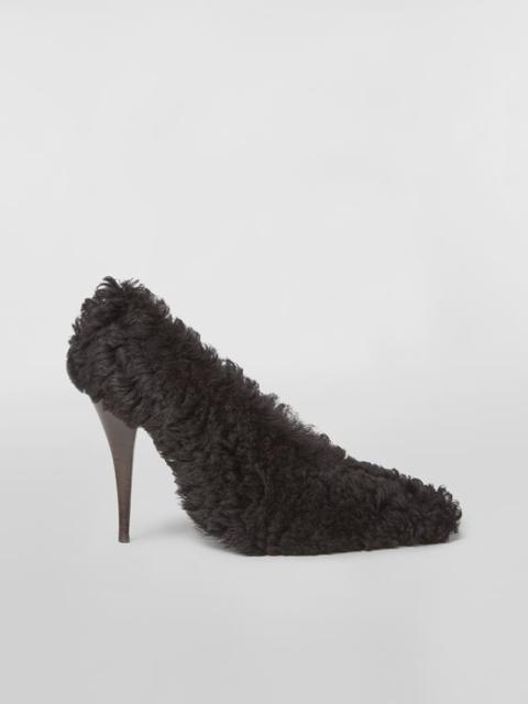 Marni SHEARLING PUMP WITH HEEL COVERED IN NAPPA