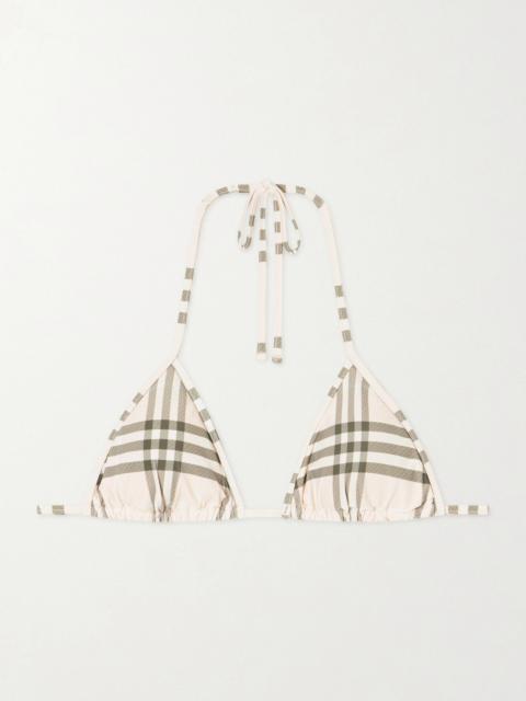 Burberry Sadie Checked Bikini Top