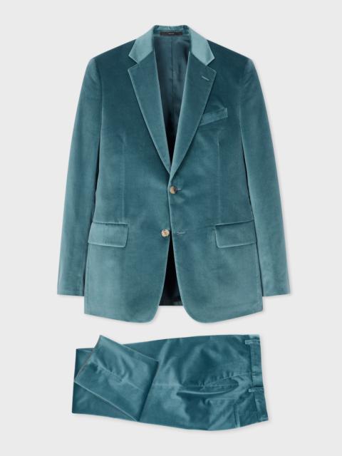 Paul Smith Teal Blue Velvet Suit