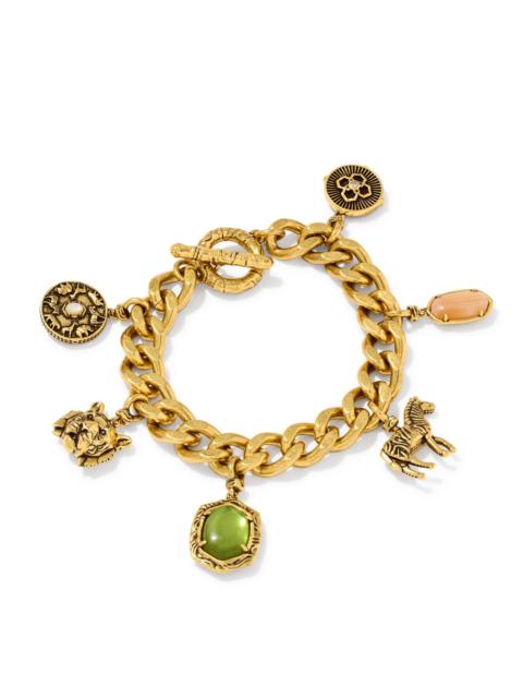 KENDRA SCOTT Raina Vintage Gold Charm Bracelet
