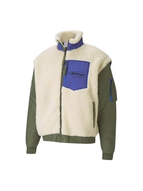 PUMA PUMA x Attempt Sherpa Fleece Jacket 'Beige Green Blue' 598257-75