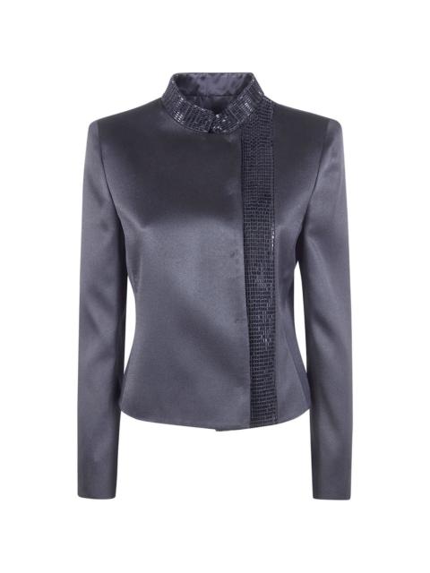GIORGIO ARMANI mandarin-collar jacket