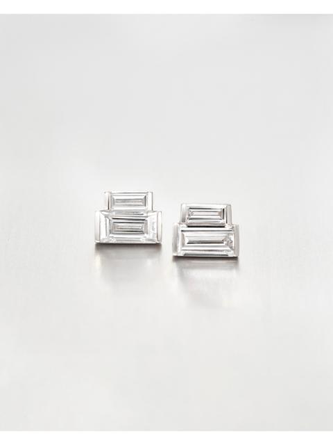 JENNY BIRD 14K Stacked Baguette Diamond Stud Earrings