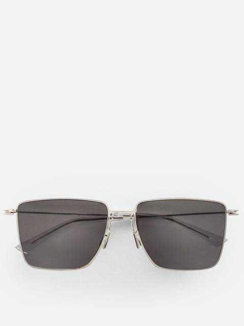 Bottega Veneta Ultrathin Metal Rectangular Sunglasses