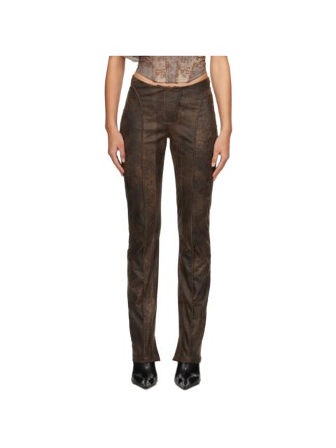 MISBHV Brown Harley Faux-Leather Trousers