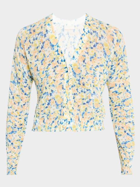 ULLA JOHNSON Vivienne Floral Cropped Cardigan
