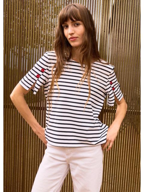 SAINT JAMES CAP LEVI Anti-UV Striped Sailor Top