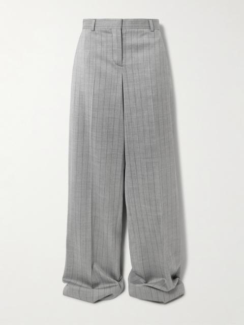 Stella McCartney Pinstriped Wool-blend Twill Wide-leg Pants