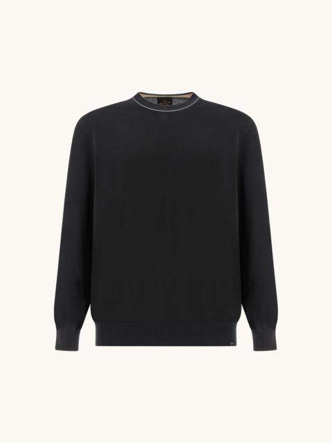 Paul & Shark CREW‑NECK SWEATER IN PIUMA COTTON