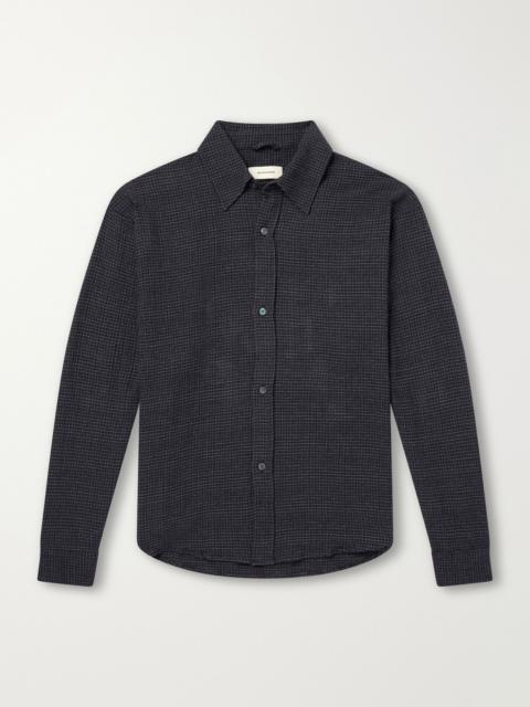 mfpen Vacation Checked Cotton and Wool-Blend Seersucker Shirt Gray