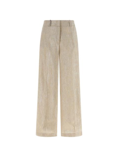 PESERICO lamé-thread wide-leg trousers