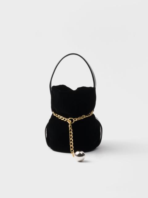 Prada Prada Petit Sac Noir mini velvet and nappa leather bucket bag