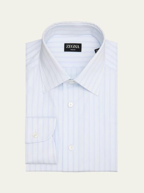 ZEGNA Men's Trecapi Cotton Multi-Stripe Dress Shirt