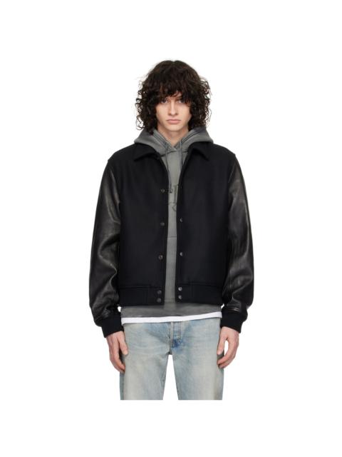 John Elliott Black Varsity Leather Jacket