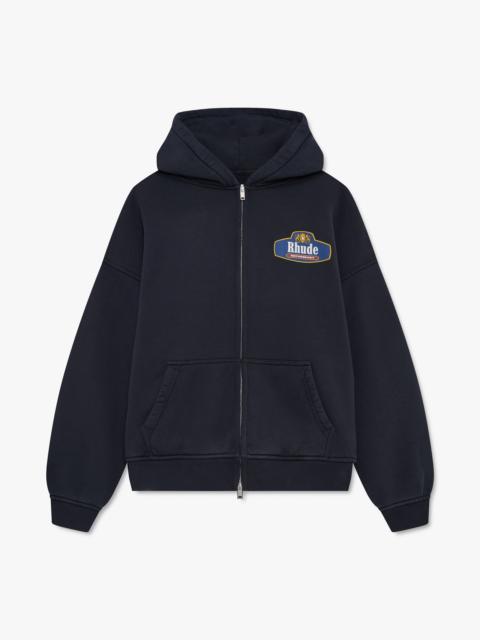 Rhude RACING CREST ZIP-UP HOODIE