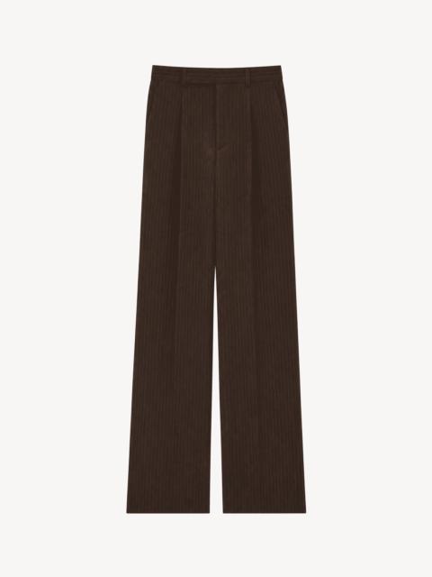 SAINT LAURENT FLUID PANTS IN STRIPED WOOL GABARDINE