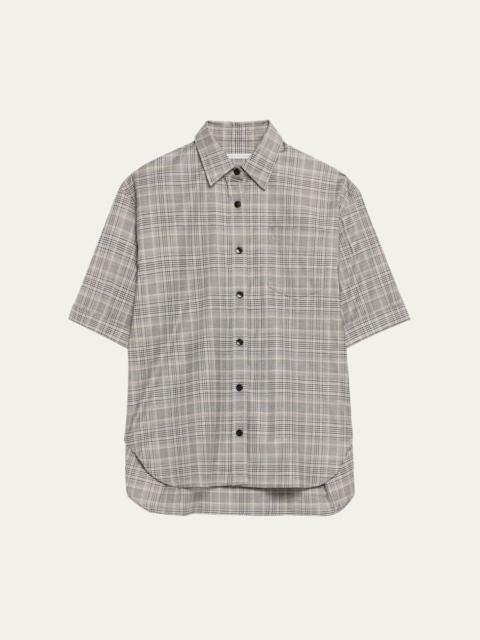 6397 Short-Sleeve Oversized Button-Front Shirt