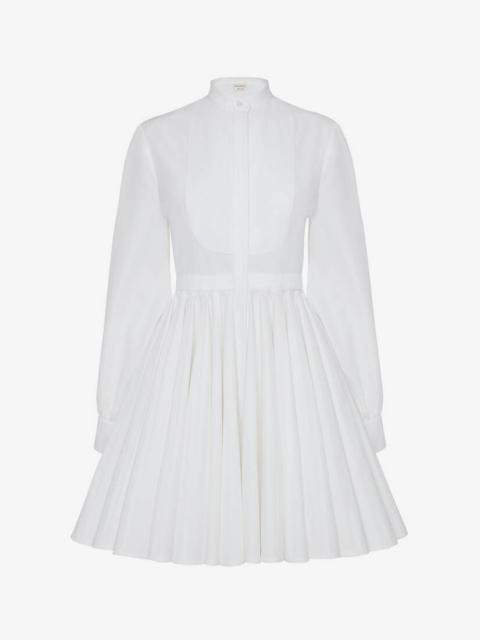 Women's Panelled Shirt Dress in Optical White