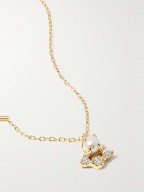 The Little Things 14-karat gold, diamond and pearl necklace