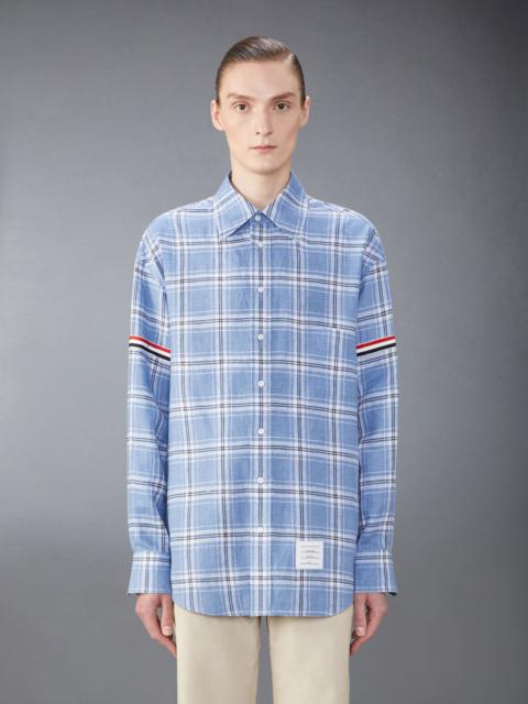 Thom Browne RWB stripe checked linen shirt