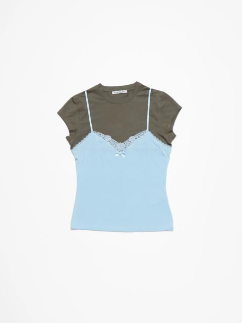 Acne Studios Layered strap t-shirt - Grey/blue