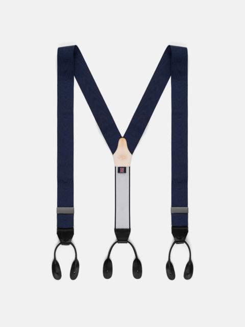 J. PRESS MADE-IN-ENGLAND NAVY SILK MOIRE BRACES