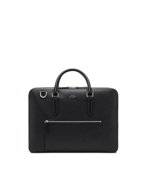 Smythson large Ludlow-leather zip-front briefcase