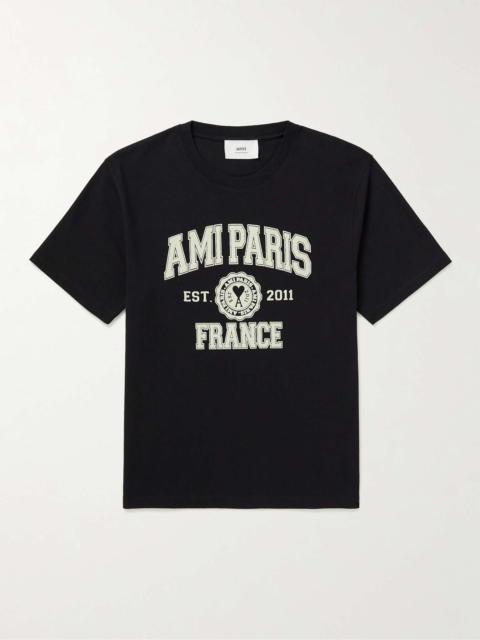 AMI Paris Logo-Print Cotton-Jersey T-Shirt