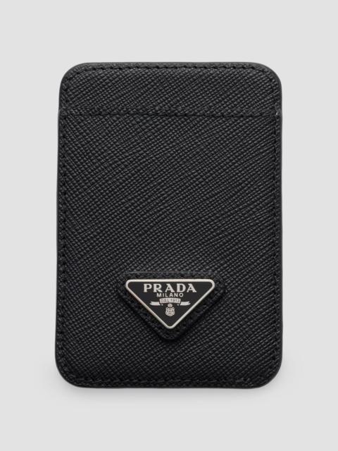 Prada Men's Saffiano Leather Card Holder - Black