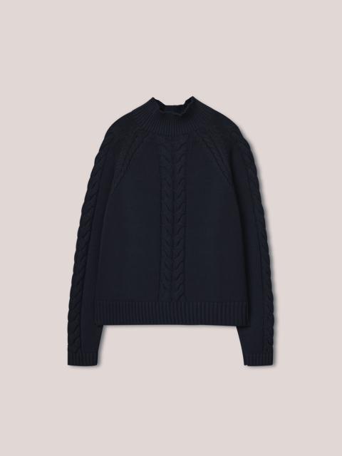 Nanushka SAUL - Cotton-cable oversized crew-neck sweater - Navy
